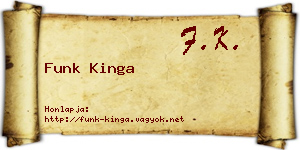 Funk Kinga névjegykártya